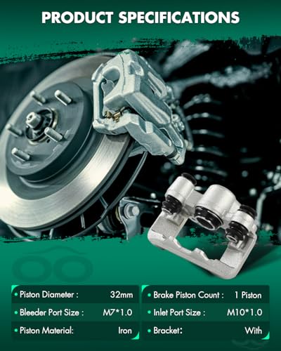Image of SCITOO Rear Driver & Passenger Side Disc Brake Calipers 192971 192970 Compatible For Toyota For RAV4 2004-2005,With Bracket 2PCS
