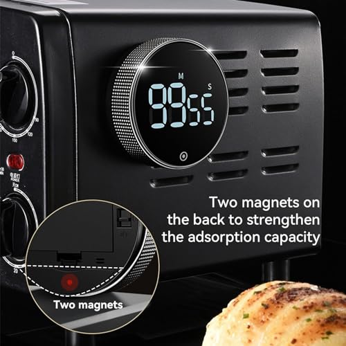 Eshome Digital Kitchen Timers, Magnetic Visual Timer Large LED Display Magnetic Countdown Countup Timer Volume Adjustable for Classroom Cooking Baking Teaching, Easy for Kids and Seniors (Black) - Image 7