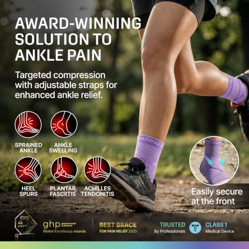 Image of Modvel Foot & Ankle Brace Socks with Adjustable Support Strap - Compression Sleeve for Sprained Ankle, Plantar Fasciitis Relief Tendonitis & Arthritis, Stabilizing Foot & Ankle Support for Women & Men