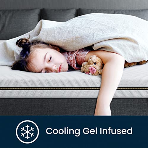 Bedstory 3 Inch Queen Size Memory Foam Mattress Topper, Extra Firm Pain-Relief Bed Topper High Density, Enhanced Cooling Pad Gel Infused, Non-Slip Removable Skin-Friendly Cover, Certipur-Us Certified #TOP2