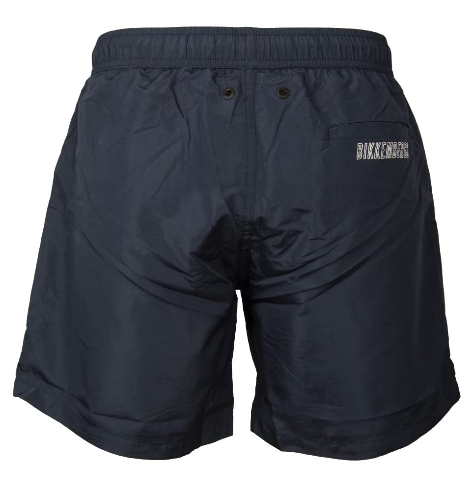 Bikkembergs Boxer Mare Uomo Piscina Swimwear Coulisse Esterna e Tasche Laterali Articolo BKK1MBM02 Series Outline Gradient, Navy, XL