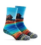 APRIME Cushioned Crew Hiking Socks, for Cycling and Trail Running, Breathable Fabric Made from Coffe