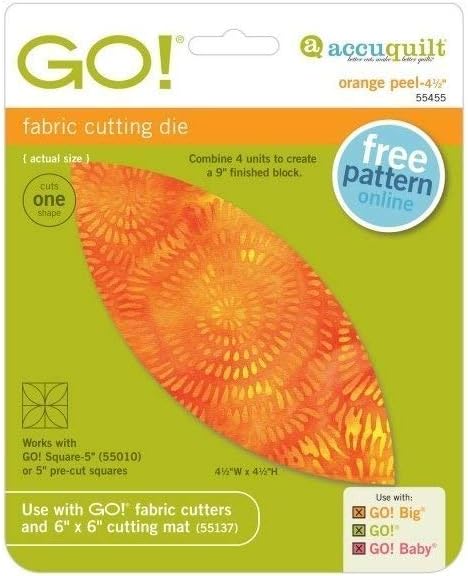 AccuQuilt Orange Peel Go! Fabric Cutting Dies, 4.5" by 4.5"