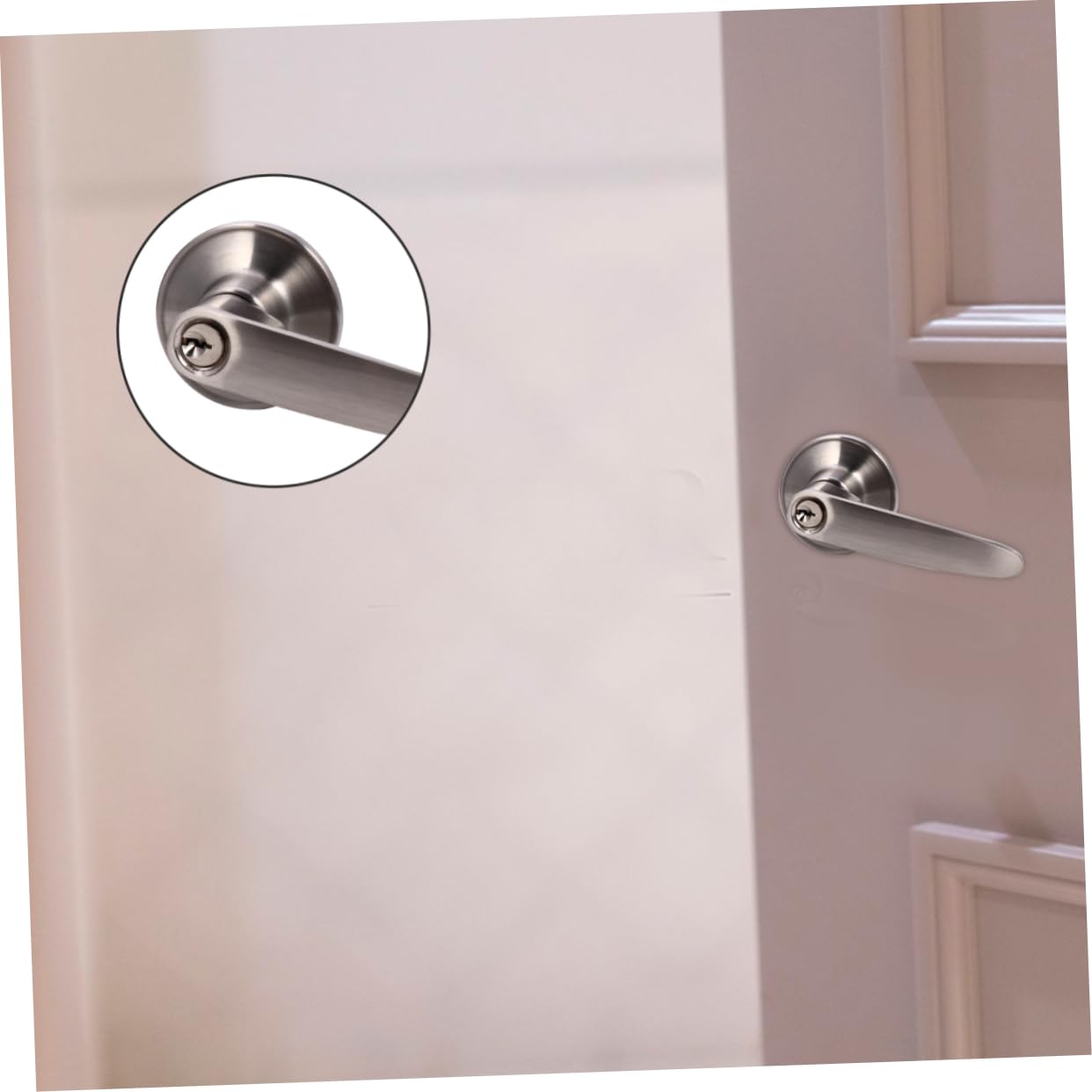 Mipcase Serrure de Porte de Chambre à 3 Barres en Alliage de Zinc Argenté