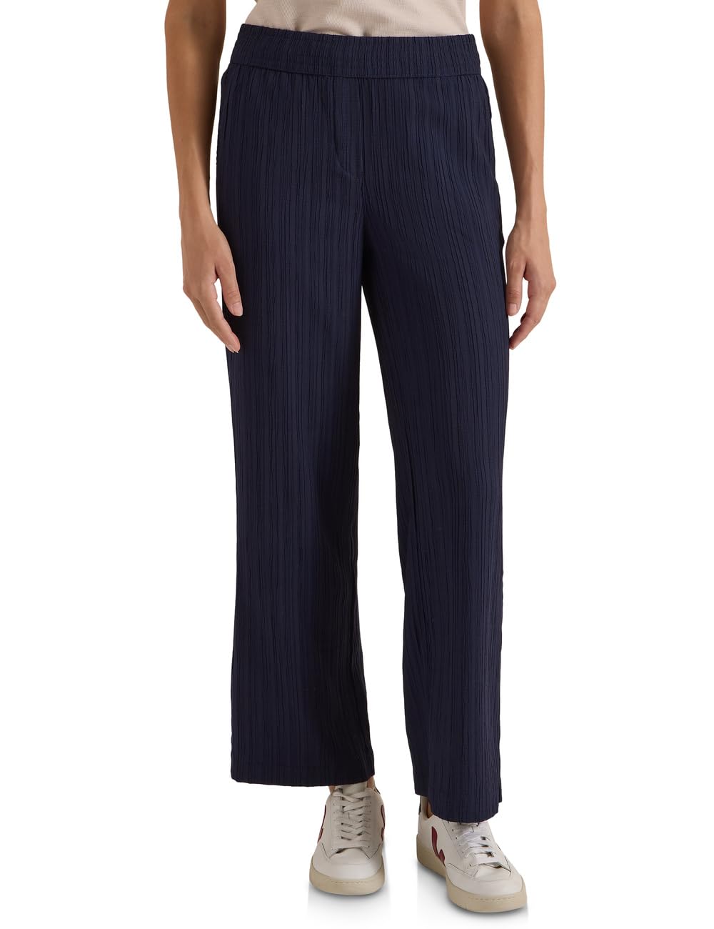 Cecil Damen Wide Leg Hose mit Strukturstreifen 3819176