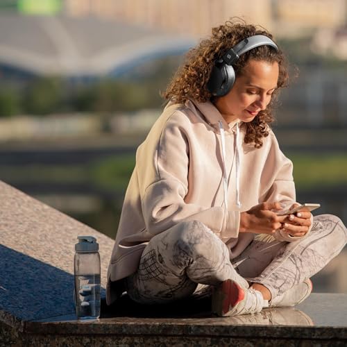 Image of Porodo Onyx Sonic Wireless headphone, Bluetooth V5.4, Hi-Res Audio, Multi-Functional Key Control, 40mm Driver, 18H Playtime, Game & EQ Mode, TF Card Playback, more than 10M Transmission Range (Black)