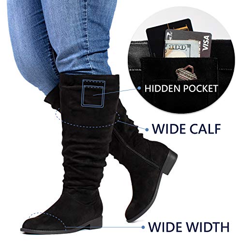 RF ROOM OF FASHION Women's WIDE CALF Slouchy Knee High Boots4