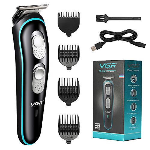VGR Professional Hair Clippers for Men Kids, Rechargeable Hair Trimmer Cordless Electric Hair Clippers Haircutting Kit with 4 Guide Combs(3 6 9 12mm)