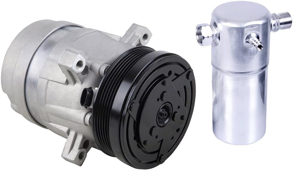 AC Compressor w/A/C Drier For Chevy S10 S-10 GMC Sonoma Isuzu Hombre 2.2L 4-Cyl 1998 1999 2000 2001 2002 2003 - BuyAutoParts 60-86118R2 NEW