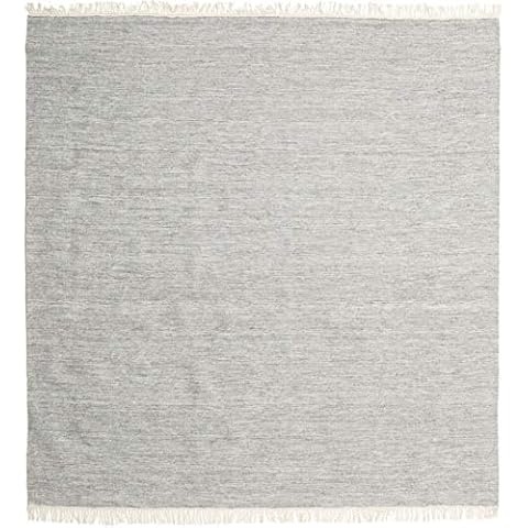 RugVista, Melange Rug, High Pile, 6'6 x 6'6 ft (200 x 200 cm), Square, Modern Kelim Rug, Wool, Hallway, Bedroom, Kitchen, Living Room, Grey, Grey Cover