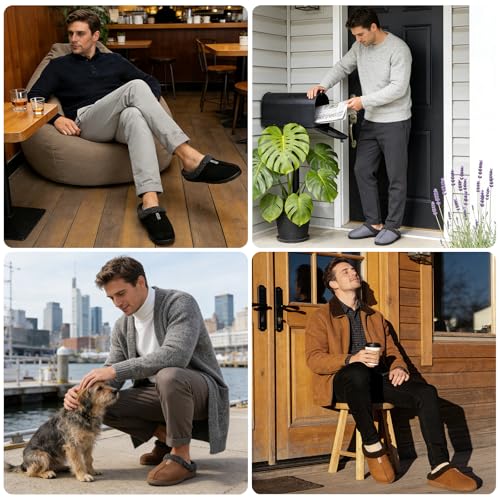 Save on GOEWY Men's Memory Foam Suede Slippers - Indoor/Outdoor - Image 6