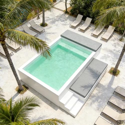 Attrezzatura da piscina in legno fuori terra per giochi d'acqua, feste e relax quotidiano, design premium per un maggiore divertimento