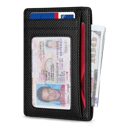 Image of RUNBOX Slim Minimalist Front Pocket RFID Blocking Leather Wallets for Men and Women Card Holder Wallets Gifts for men