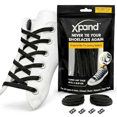 Xpand No Tie Elastic Shoe laces for Adults & Kids 1 Size Fits All Shoelaces | Shoe Strings for Sneakers Runners & High Tops Shoes
