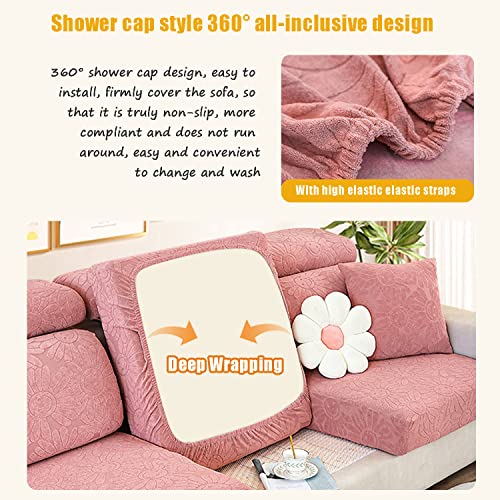 Stretch Couch Cushion Covers Sectional - Soft Flexibility Luxury Thick Jacquard Fleece Sofa Cushion Slipcovers Sofa Seat Cover Replacement With Elastic Bottom For Chair Cushion Couch,Grey,1 Seat Cover #TOP3