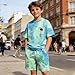 Voxikodex Size 6 7 Years Boys Summer Clothes 2 Piece Short Sleeve Tie Dye T-Shirt & Casual Shorts Set Teen Boys Summer Outfits Set Blue(6-7Y)