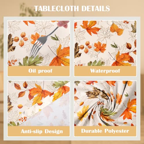 Nappe rectangulaire automne feuilles d'érable 152x264cm