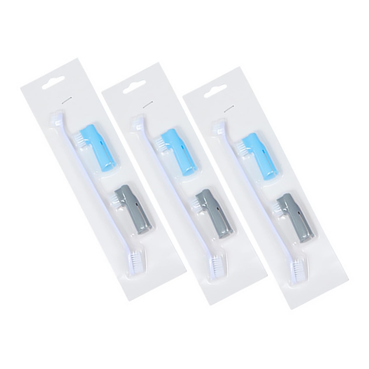 SUPVOX Dog Cat Toothbrush Kit 9pcs Professional Set Fingertip Brush for Pet Care