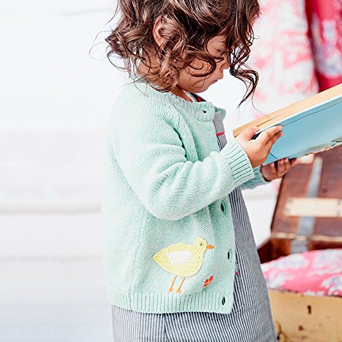 Girls' Knitted Cardigans Sweaters Coat Button Down Outwear Mint Blue Chicken (18M 2T 3T 4T 5T 6T)3