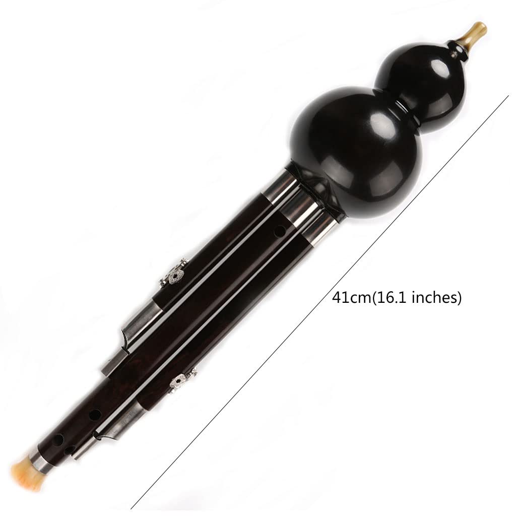 Mobkid Hulusi Ebony Cucurbit C Level B Level Musikinstrument Zero Basic Anfänger Erwachsene Kinder Übungsgebrauch (Color : Black, Size : C-Key)