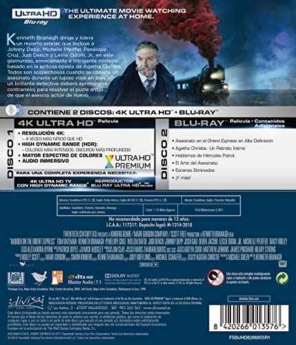 Asesinato En El Orient Express 4k Uhd [Blu-ray]