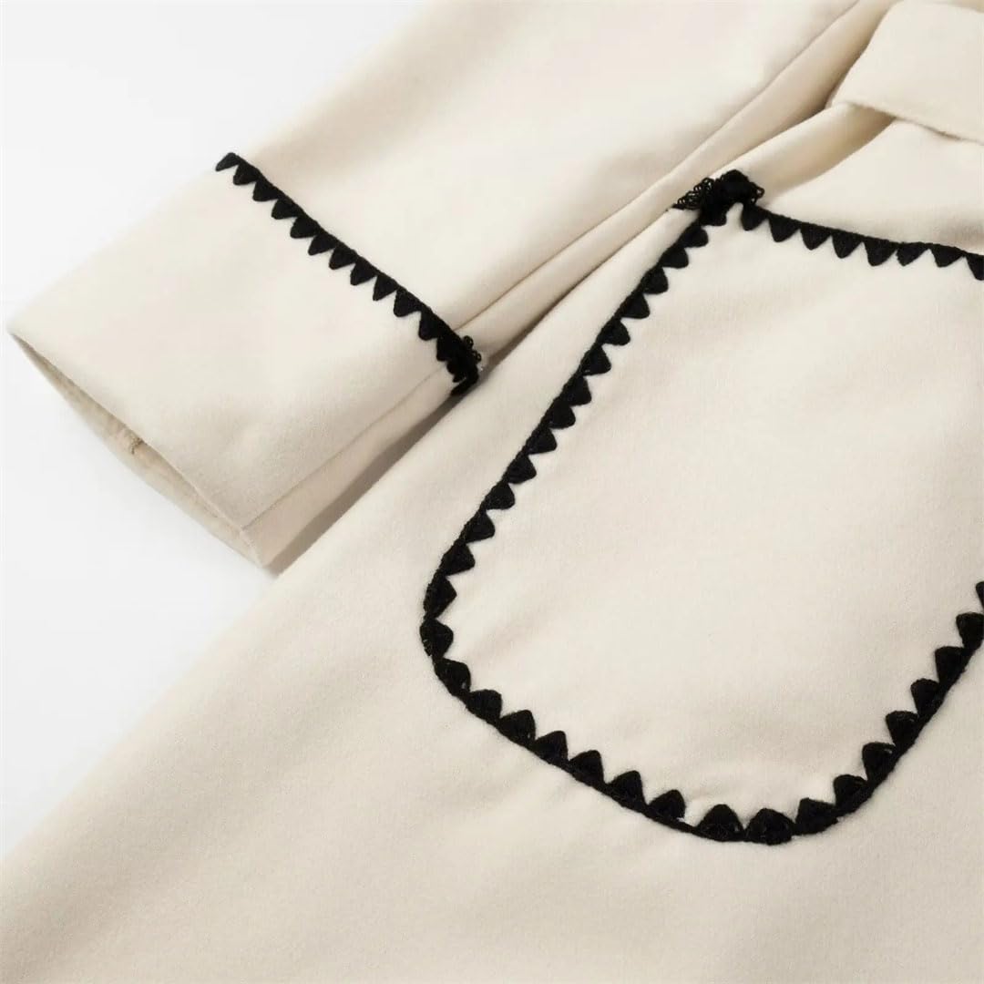 Abrigos de lana con cinturón para mujer, chaquetas largas, cortavientos, abrigo de invierno, abrigo grueso