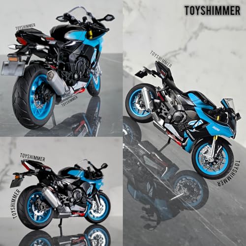 Image of die cast Yamaha R1M Model Toy Metal Bike 1:12 Scale Realistic Alloy Metal with Light and Engine Sound Motorcycle Toy, Model Bike, Best Gift for Boys Men Kids Children.