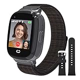 PTHTECHUS Smartwatch Kinder 4G, Telefon Uhr für Kinder mit Anrufe, GPS, WiFi Videoanruf, SOS, Schulmodus, Kamera, Wecker HD Touchscreen Kids Smart Watch Telefonieren für Jungen Mädchen (4G Schwarz)