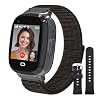 Smartwatch Kinder 4G, Telefon Uhr für Kinder mit Anrufe, GPS, WiFi Videoanruf, SOS, Schulmodus, Kamera, Wecker HD Touchscreen Kids Smart Watch Telefonieren für Jungen Mädchen (4G Schwarz)