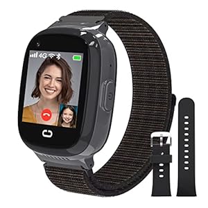Smartwatch Kinder 4G, Telefon Uhr für Kinder mit Anrufe, GPS, WiFi Videoanruf, SOS, Schulmodus, Kamera, Wecker HD Touchscreen Kids Smart Watch Telefonieren für Jungen Mädchen (4G Schwarz)