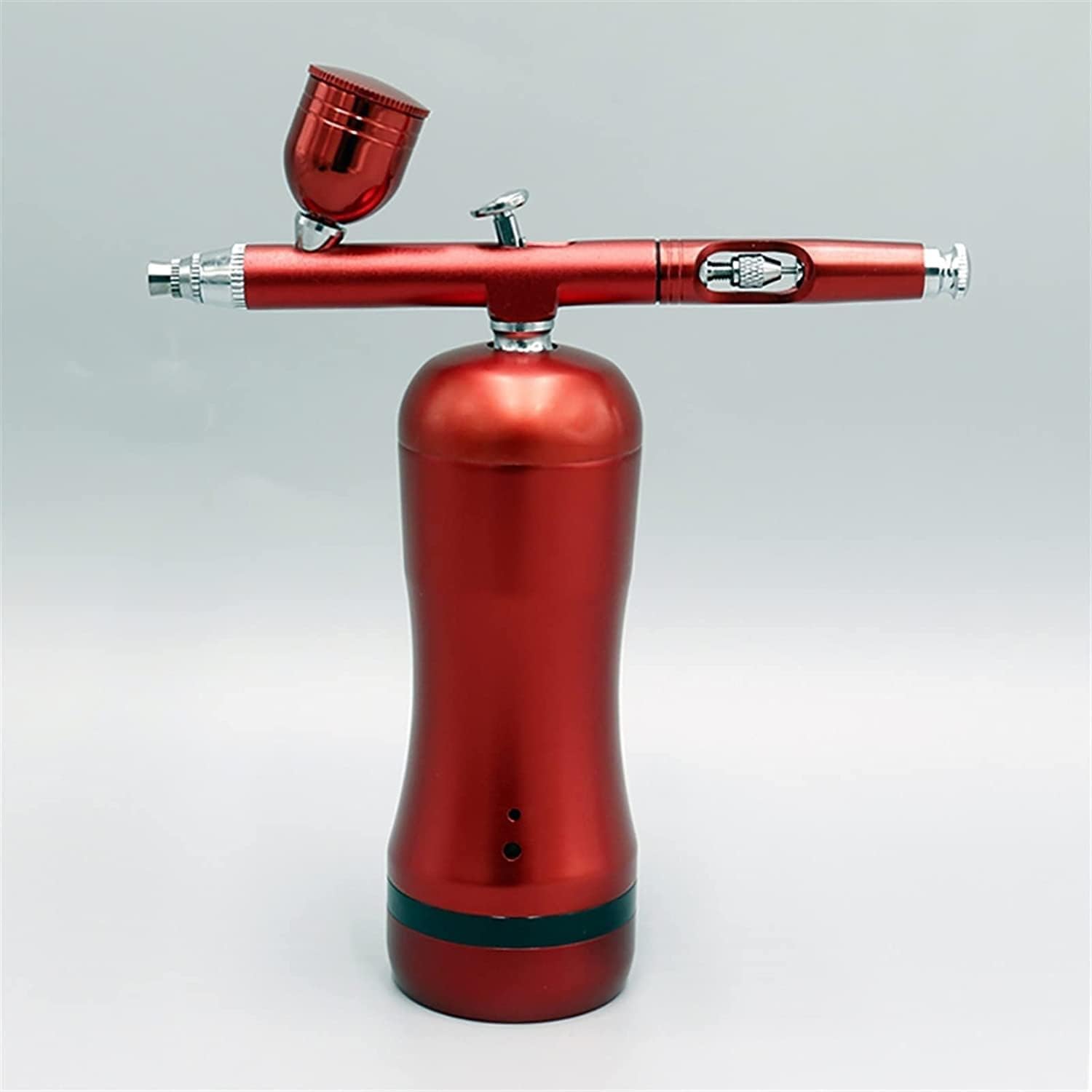 Airbrush Kit Portable Mini Airbrush Sand Blaster Auto Start Stop Replace Battery Airbrush with Compressor Kit for Nail Art, Makeup, Painting, and Cake Decorati(Black)