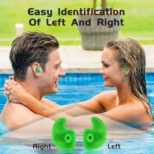 Image of Soft Silicone Waterproof Ear Plugs for Swimming | Reusable Swim Ear Protection for Adults & Kids | Comfortable Anti-Leak Design for Bathing, Diving, Surfing, Shower & Water Sports with Storage Case