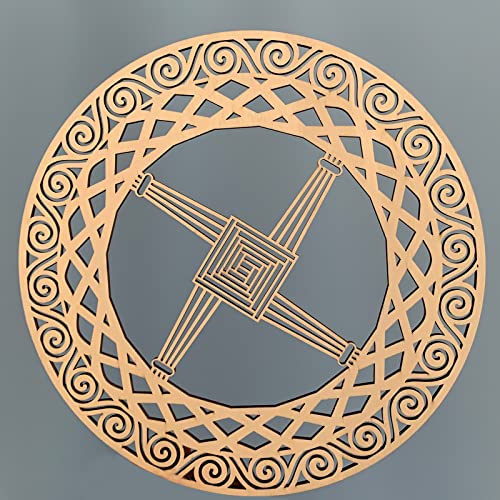 Image of Celtic Symbol Wall Decor 12 inch Wooden Sacred Geometry 4Pcs Set Tree of Life Celtic Cross Trinity Knot Triple Spiral Symbol Nordic Celtic Rune Wood Sign Irish Wall Art Wood Art Paint DIY Graffiti Decor