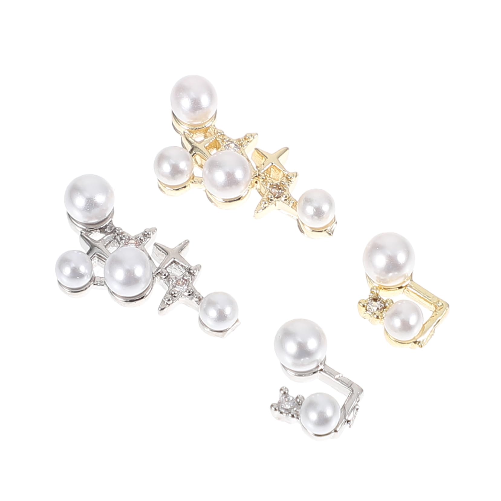 FOMIYES 4pcs Nail Drill Makeup Ornament Nail Decorations Trinket Nail Art Studs Nail Charms Nail Jewelry Rhinestone Jewelry Nail Art Decals Zircon Nail Ornament Shoe Pearl Haoshi