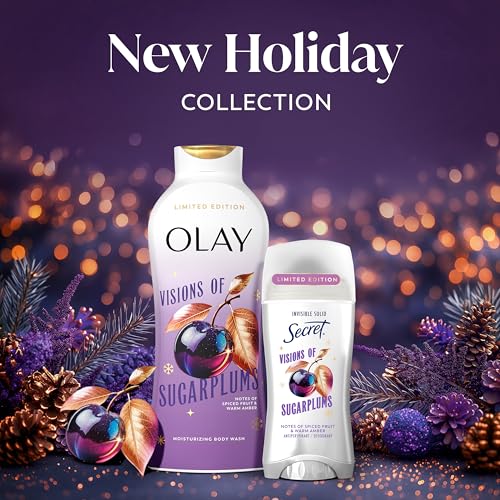 Olay Body Wash for Women, Hydrating & Moisturizing, Holiday Edition, With Plant Based Cleansers, B3 Complex, For All Skin Types, Visions of Sugarplums with Spiced Fruit & Warm Amber Scent, 22 fl oz image 11