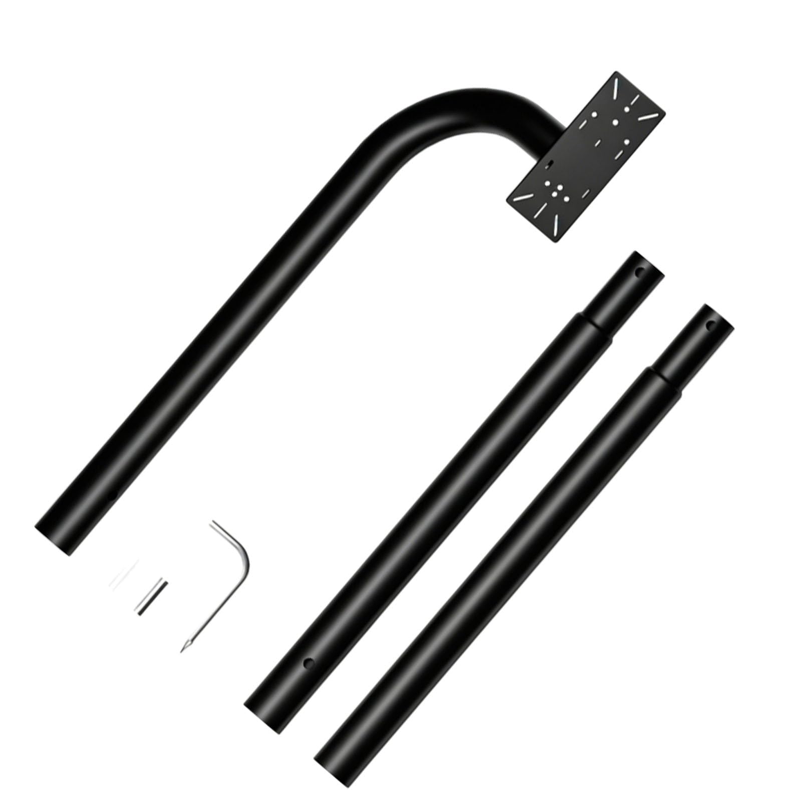 Poste de Pedestal con Cuello de Cisne, Teclado Resistente para Abrir Puertas de Hierro de 68 Pulgadas (DX-740) | Soporte con diseño multiporoso, pedestal de teclado exterior para entradas residenciales y comerciales
