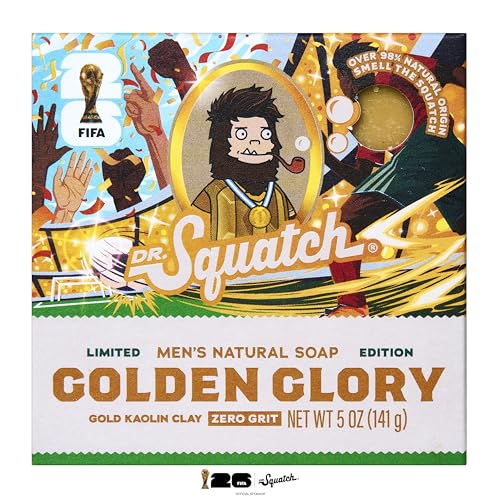 Dr. Squatch Natural Mens Bar Soap Limited-edition FIFA World Cup 2026 Inspired Gifts for Men Natural Cold Process Soap Bar Golden Glory (5 oz)
