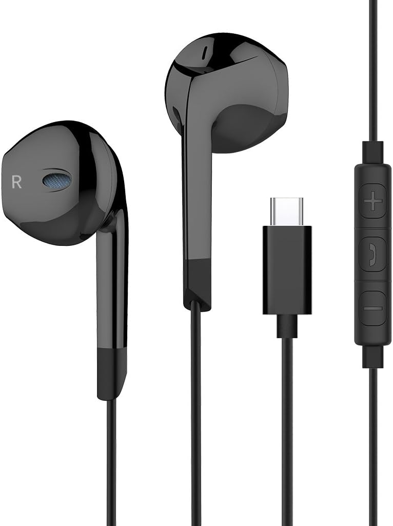 USB Type C Earphone, Type C Headphone Earbuds with microphone In-Ear Extra Bass Earphones for XiaoMi Devices
