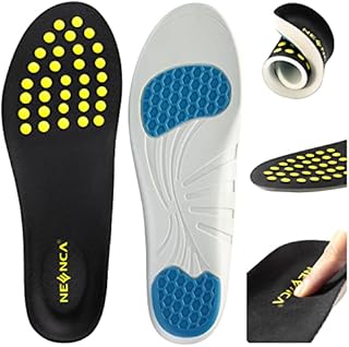 NEENCA Professional Shoe Insoles, Comfort Memory Foam Shoe Inserts, Medical Heel Cushioning with Shock Absorption for Plantar Fasciitis, Arch/Foot/Heel Pain Relief, Workout, Sports, Daily Use