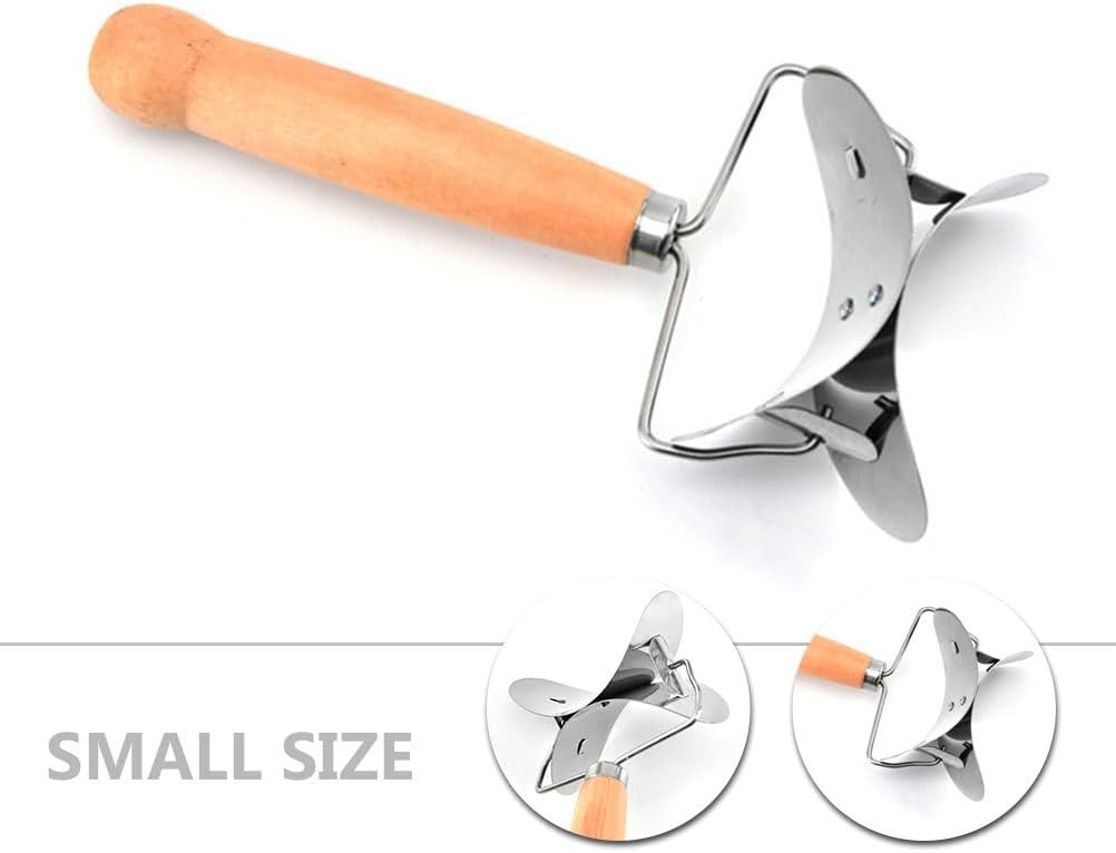 MAGICLULU Dumpling Skin Cutter Mold 7.08X2.95X1.57 Inch Stainless Steel Dough Cutter with Wooden Handle for Homemade Dumplings Ravioli Pie Making Non-Stick Surface Easy to Clean