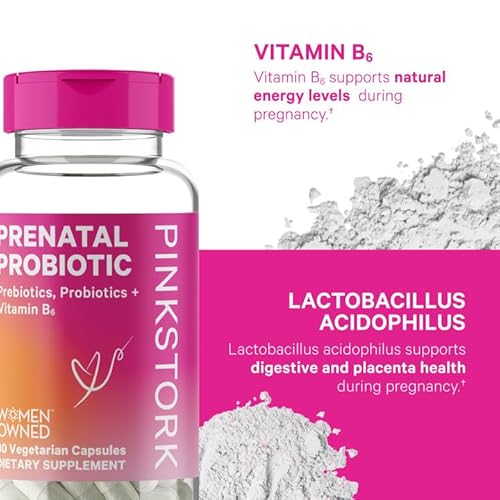 Pink Stork Pregnancy Bundle: Prenatal Vitamin With Dha & Folate, Prenatal Probiotics For Pregnant Women, Melatonin-Free Sleep Tea, Pregnancy Must Haves, Iron, Vitamin D, Vitamin C, Zinc, Women Owned #TOP4