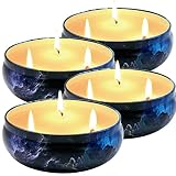 Citronella Candles Outdoor 4 Packs 3 Wicks Lemongrass Scented Candles Gift Set 13.5oz Large Soy Wax