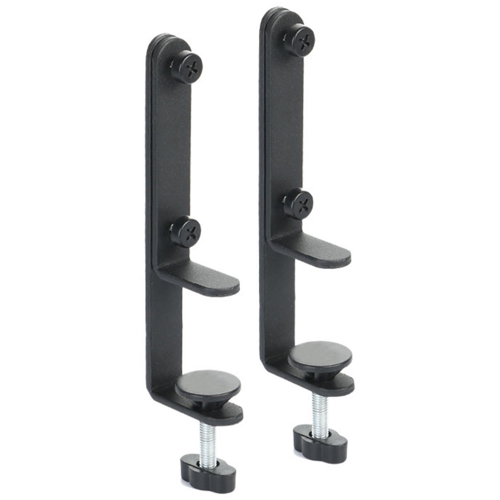 Hbbgdiy Black 2Pcs Desk Clamp Brackets, Sturdy Pegboard Mounting Bracket Set For Garage Kitchen Home Office, Clamp‑On Desk Pegboard Installation Tool.