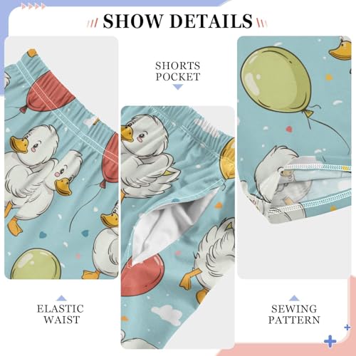 Pajama Bottoms, Cartoon Duck with Balloons Sleeping Pant Lounge Wear Pajamas Long Pants Sleepwear Pjs4