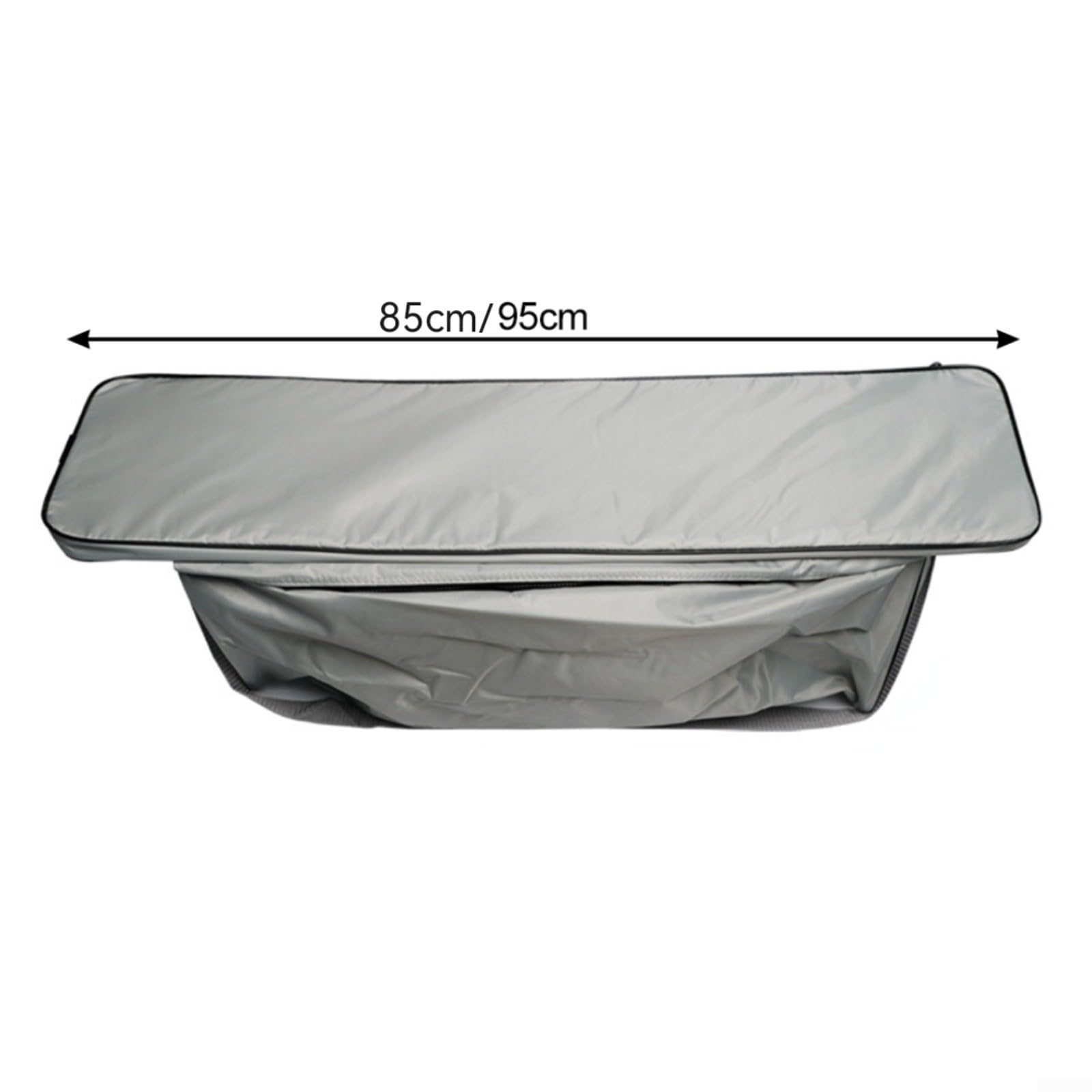 Coprisedile per panca, grande borsa portaoggetti in Oxford 420D, borsa portaoggetti, accessori per barche gonfiabili (grigio, 85 cm)