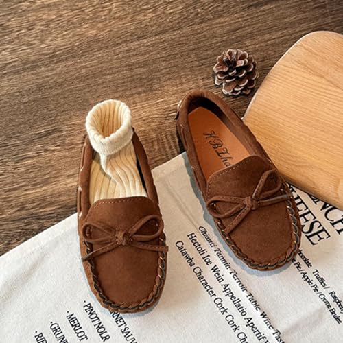 Toddler Boys Girls Loafer Shoes Soft Suede Leather Slip On Moccasin Flat Boat Dress Shoes School Daily Walking Shoes4