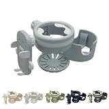 【マグが入るのはドリマグだけ】 colulu ドリマグ ベビーカー ドリンクホルダー 2個 2in1 カップホルダー 2in1 アクセサリー スマホ 2本収納 哺乳瓶 飲み物 360度回転 角度調整 取り付け 車 自転車(グレー/2クランプ)