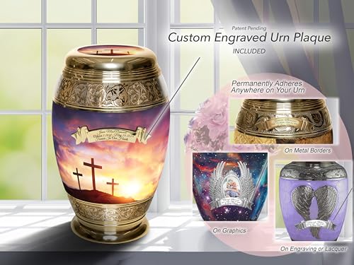 Image of Sunset Cremation Urn for Ashes for Women - Personalized Cremation Urns for Human Ashes Adult Female Decorative Urns - Beautifully Handcrafted Cross Urn
