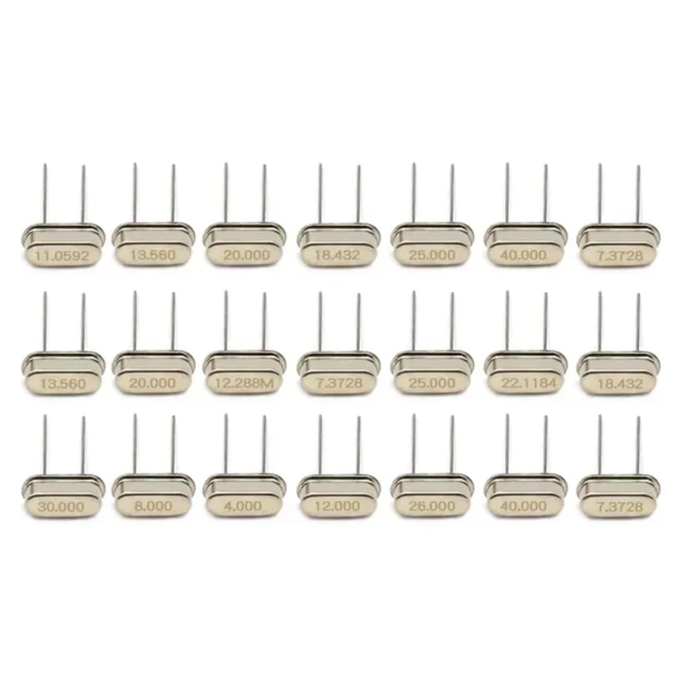 V TELESKY 50pcs Quartz Crystal Oscillator in-line 2-pin HC-49S Passive Crystal 12MHZ 11.0592M 4M8M10M16M24M25M (40MHz in-lin 2 pins)