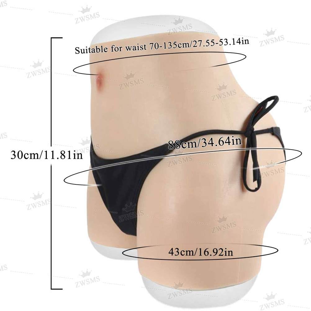 XSWL Pantaloni con Vagina Finta in Silicone, Slip Modellante per Glutei Corti, Intimo per Crossdresser, Cosplay e Drag Queen.